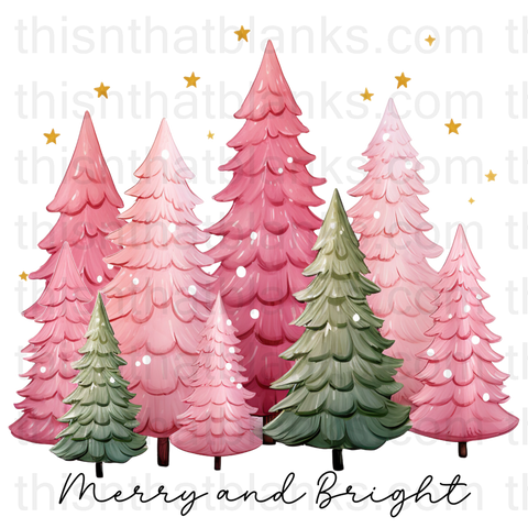 Merry And Bright Sublimation or DTF Transfer