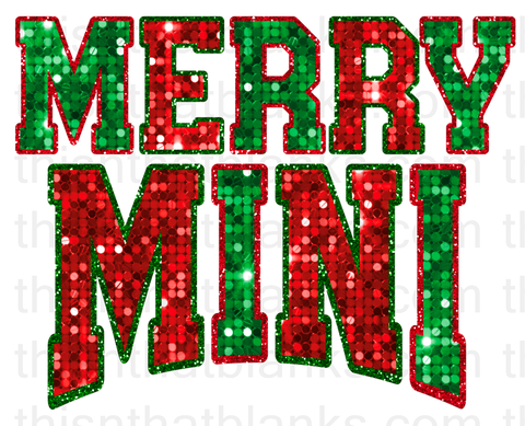 Merry Mini Faux Sequin Sublimation or DTF Transfer