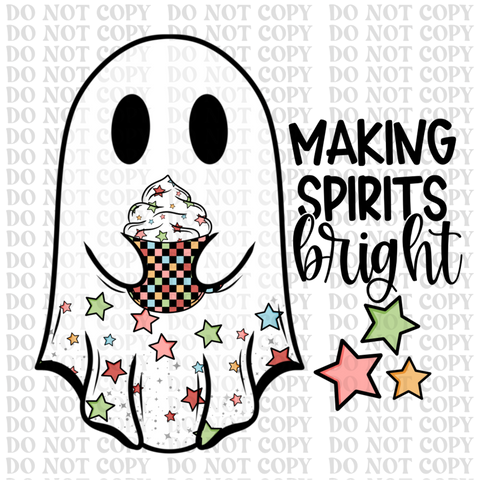 Making Spirits Bright DTF or Sublimation Transfer