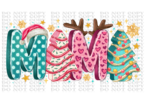 Mama Christmas Tree Cake DTF or Sublimation Transfer