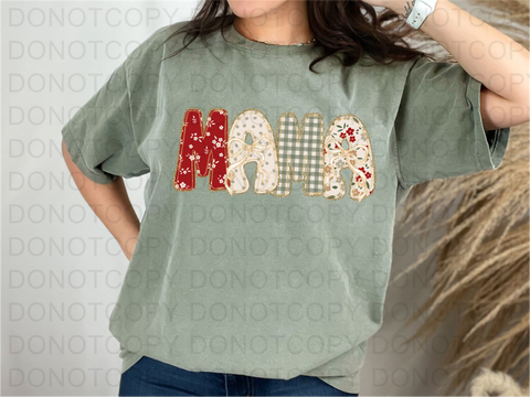 Floral Christmas Mama DTF or Sublimation Transfer