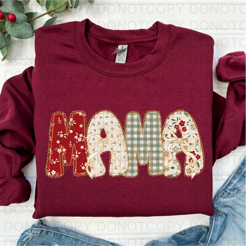 Floral Christmas Mama DTF or Sublimation Transfer