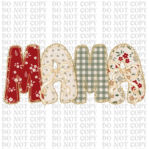 Floral Christmas Mama DTF or Sublimation Transfer