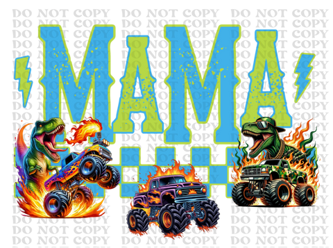 Mama And Boy Monster Truck DTF or Sublimation Transfer