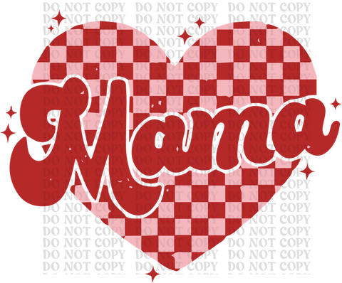 Mama Red Heart DTF or Sublimation Transfer