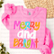 Merry and Bright Colorful DTF or Sublimation Transfer