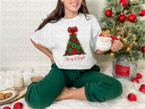 Merry Christmas Tree DTF or Sublimation Transfer