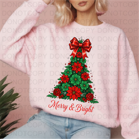 Merry Christmas Tree DTF or Sublimation Transfer