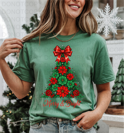 Merry Christmas Tree DTF or Sublimation Transfer