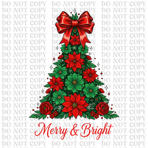 Merry Christmas Tree DTF or Sublimation Transfer