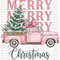 Pink Merry Christmas Truck DTF or Sublimation Transfer