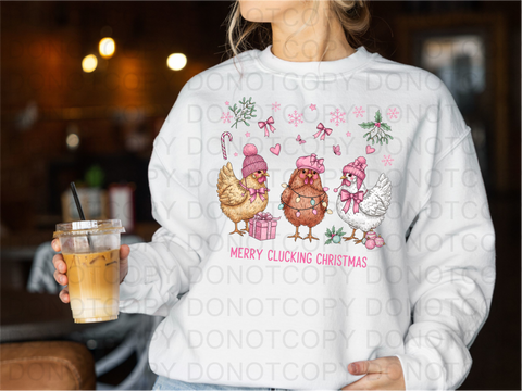Merry Clucking Christmas DTF or Sublimation Transfer