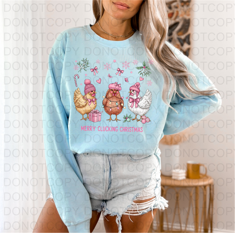 Merry Clucking Christmas DTF or Sublimation Transfer