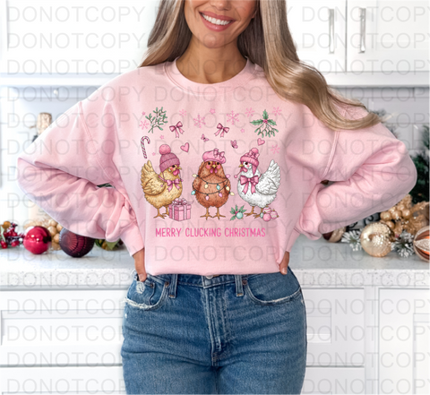 Merry Clucking Christmas DTF or Sublimation Transfer