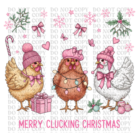 Merry Clucking Christmas DTF or Sublimation Transfer