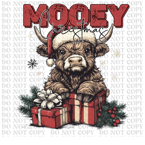 Mooey Christmas DTF or Sublimation Transfer