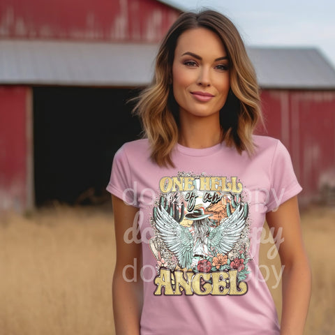 One Hell Of An Angel Sublimation Or DTF Transfer