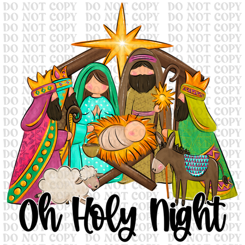 Oh Holy Night DTF or Sublimation Transfer