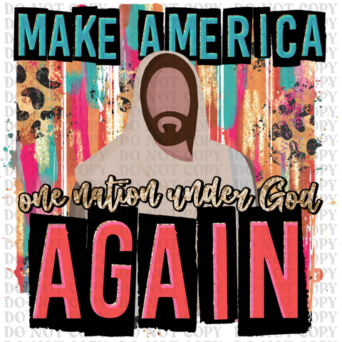 One Nation Under God DTF or Sublimation Transfer