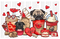 Pugs Valentines Coffee DTF or Sublimation Transfer