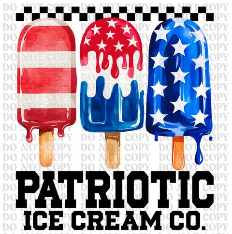 Patriotic Ice Cream DTF or Sublimation Transfer