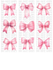 Pink Bow Set DTF or Sublimation Transfer