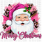 Pink Leopard Santa DTF or Sublimation Transfer
