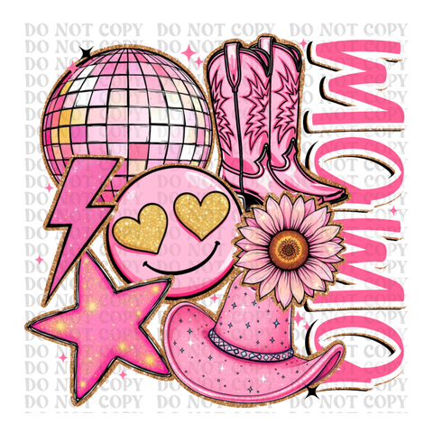 Pink Mama Collage DTF or Sublimation Transfer