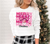 Pink Merry Christmas DTF or Sublimation Transfer