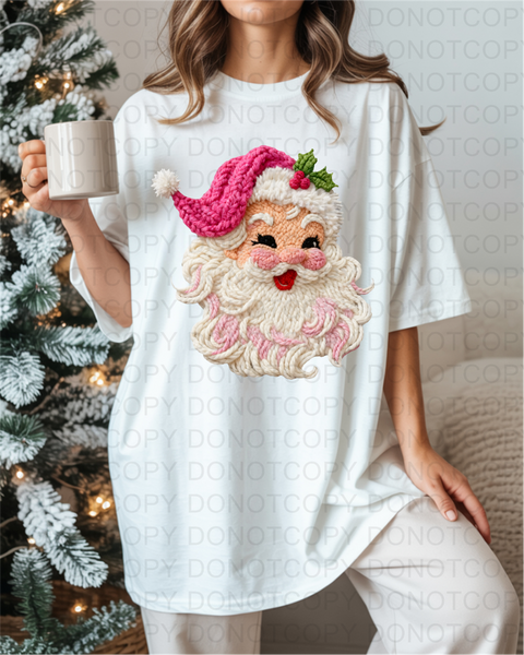 Pink Santa Yarn DTF or Sublimation Transfer