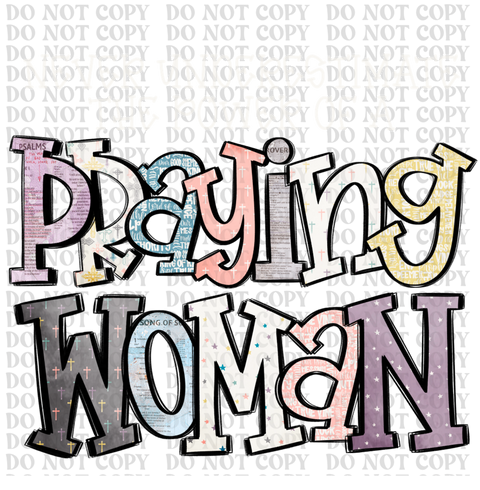 Praying Woman DTF or Sublimation Transfer