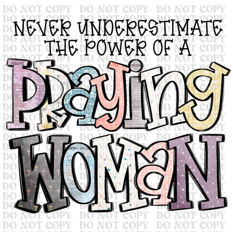 Praying Woman DTF or Sublimation Transfer