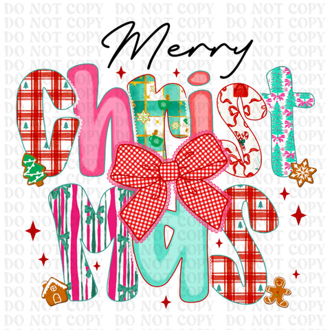 Preppy Lace Christmas DTF or Sublimation Transfer