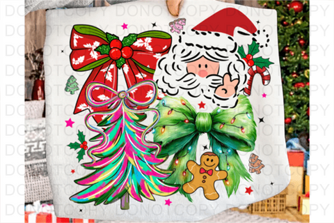 Preppy Santa Doodle DTF or Sublimation Transfer