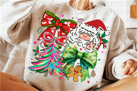Preppy Santa Doodle DTF or Sublimation Transfer