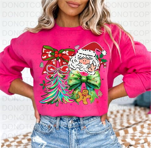 Preppy Santa Doodle DTF or Sublimation Transfer