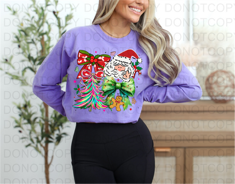 Preppy Santa Doodle DTF or Sublimation Transfer
