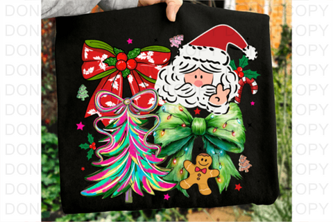 Preppy Santa Doodle DTF or Sublimation Transfer