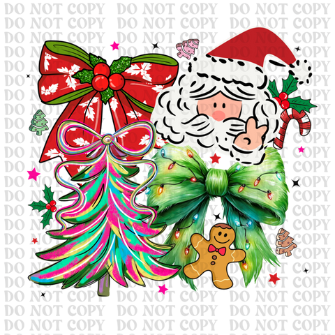 Preppy Santa Doodle DTF or Sublimation Transfer