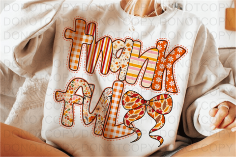 Preppy Thankful DTF or Sublimation Transfer