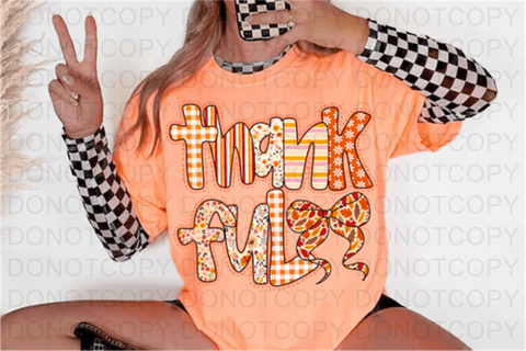 Preppy Thankful DTF or Sublimation Transfer