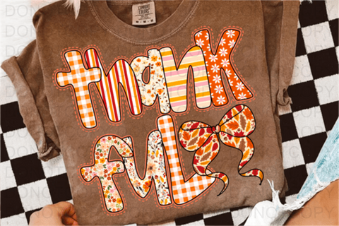 Preppy Thankful DTF or Sublimation Transfer
