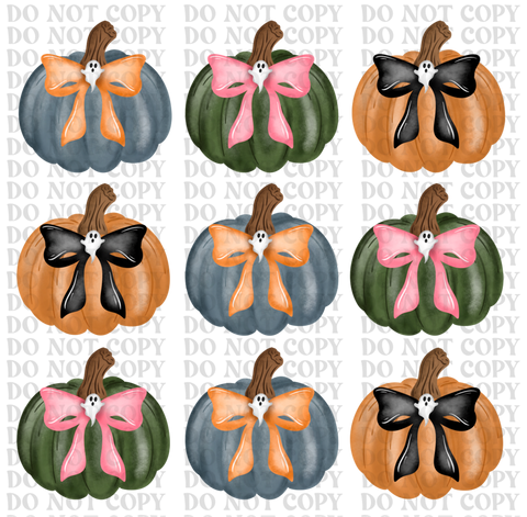 Pumpkin Bow Set DTF or Sublimation Transfer