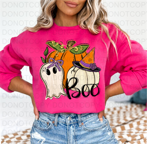 Pumpkin Ghost Boo DTF or Sublimation Transfer