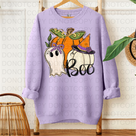 Pumpkin Ghost Boo DTF or Sublimation Transfer