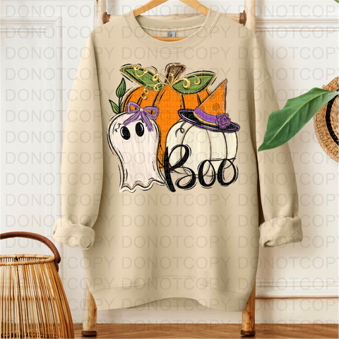 Pumpkin Ghost Boo DTF or Sublimation Transfer