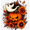 Ghost With Floral Pumpkin DTF or Sublimation Transfer