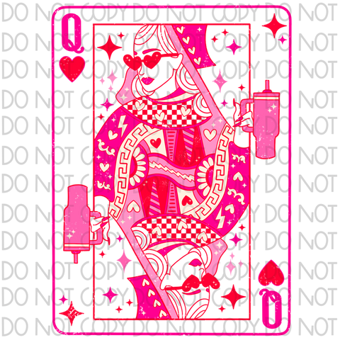 Queen Of Hearts DTF or Sublimation Transfer