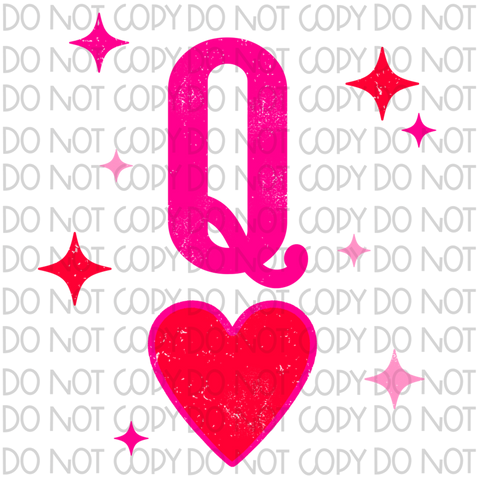 Queen Of Hearts DTF or Sublimation Transfer