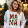 Mama Green And Red Glitter Sublimation Or DTF Transfer